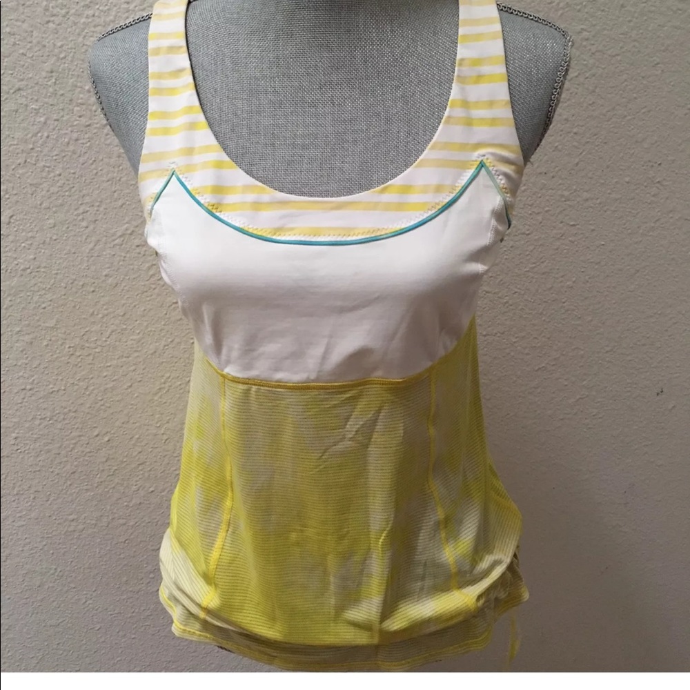 Lululemon Yellow Tank Top Size 6 Small Drawstring